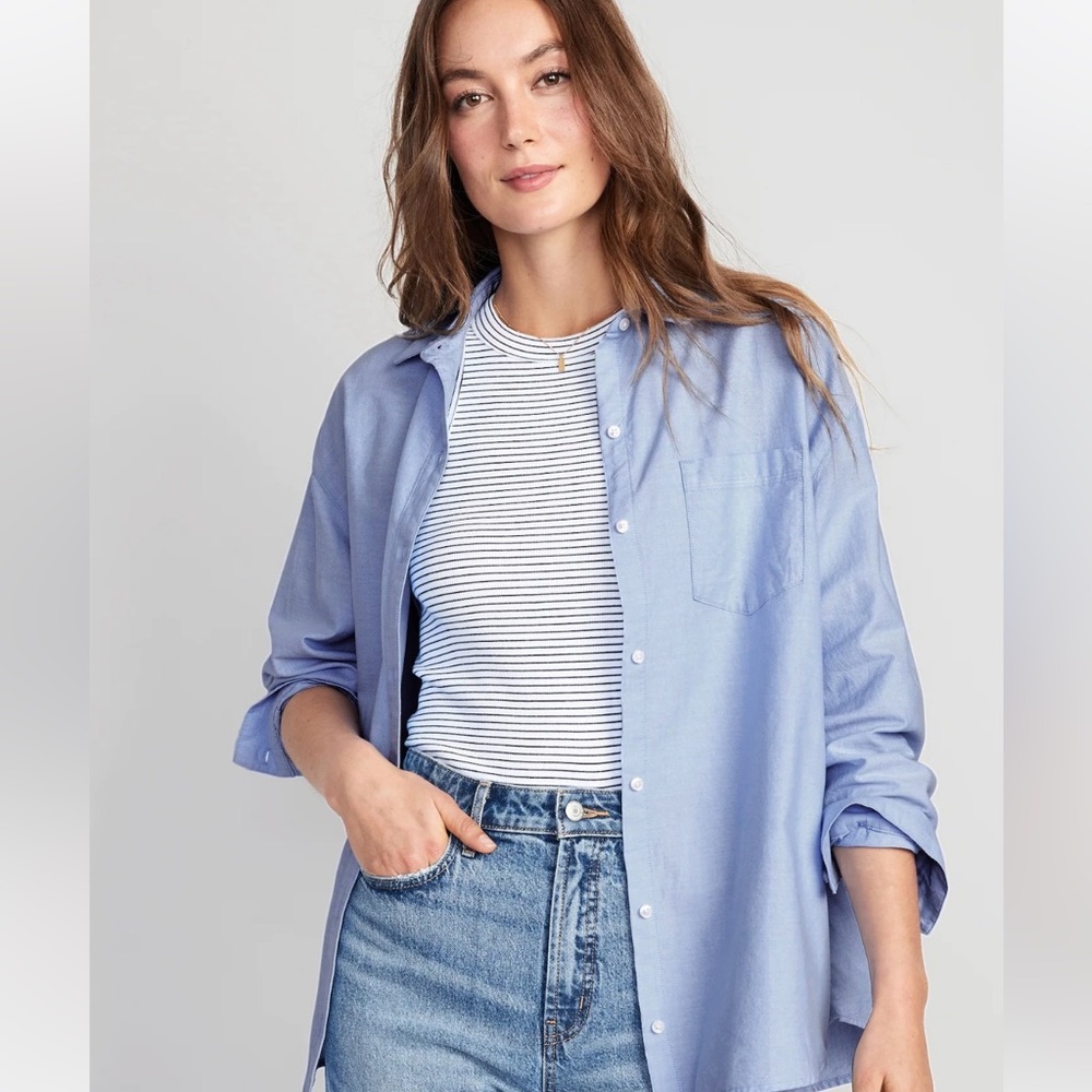 Old Navy Oversized Boyfriend Shirt NEW size L